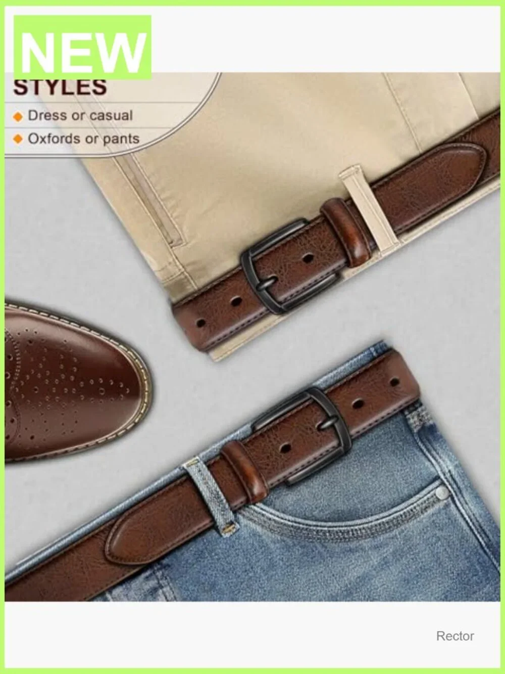 Men's Genuine Leather Dress Casual Belt 1 3/8